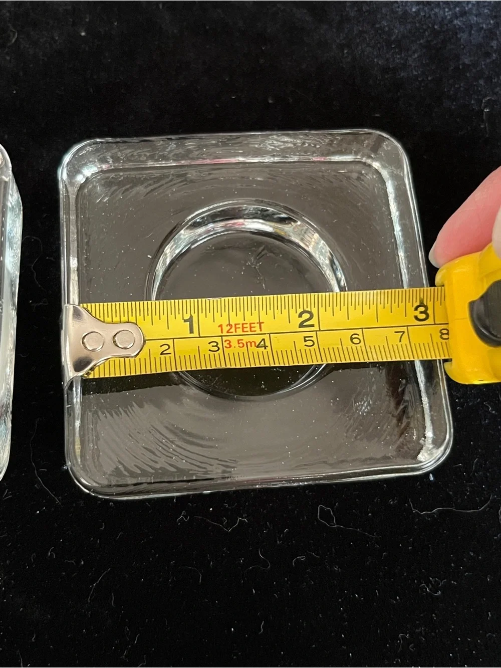 Set of 2 Recycled Clear Glass SquareVotive Candle Holders